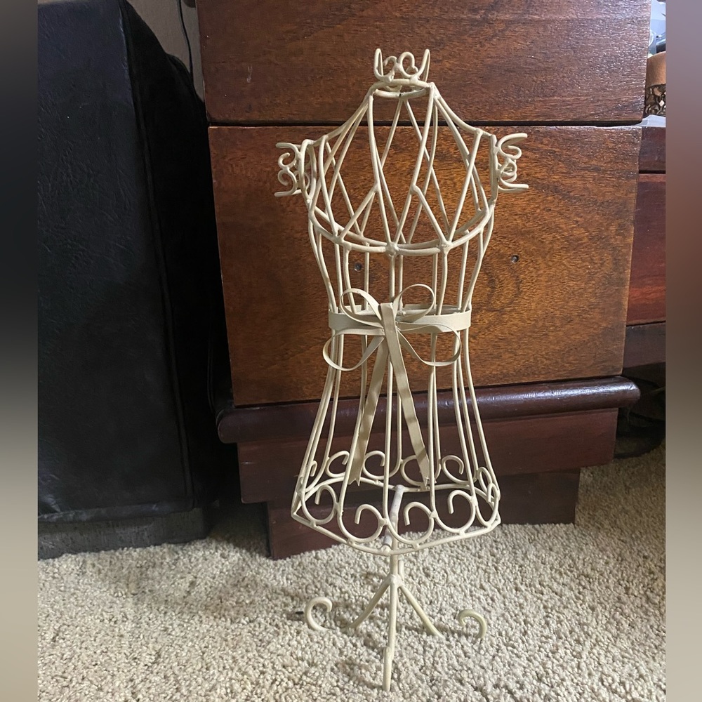 Vintage Metal Jewelry Dress Form